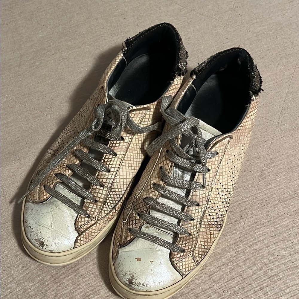 MUST GO!!  P448 Perforated women’s size 40 cream sneakers